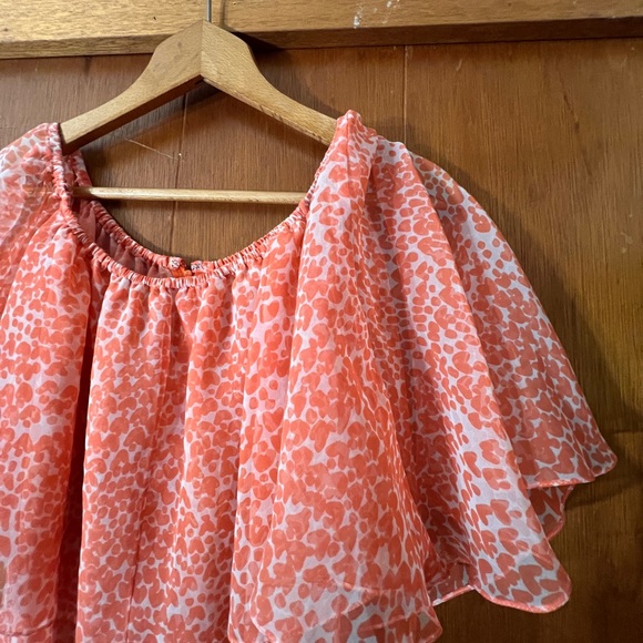 Vintage Albert Capraro for Sheer off-shoulder Tangerine Dream Dress XS/S - Picture 3 of 4